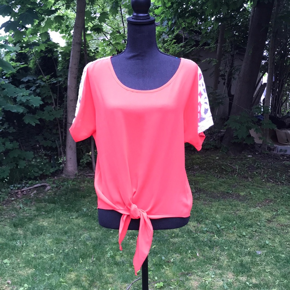 TCEC neon orange blouse